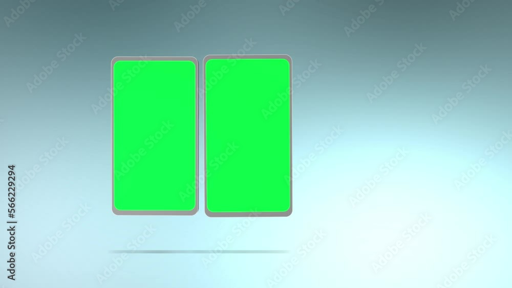 Smartphone with green screen isolated on white background. 4K animation with mobile phone mockup and motion zoom effect Smartphone with green screen isolated on white background. 4K animation with mobile phone mockup and motion zoom effect