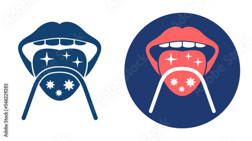 Tongue scraper flat icon - for oral hygiene