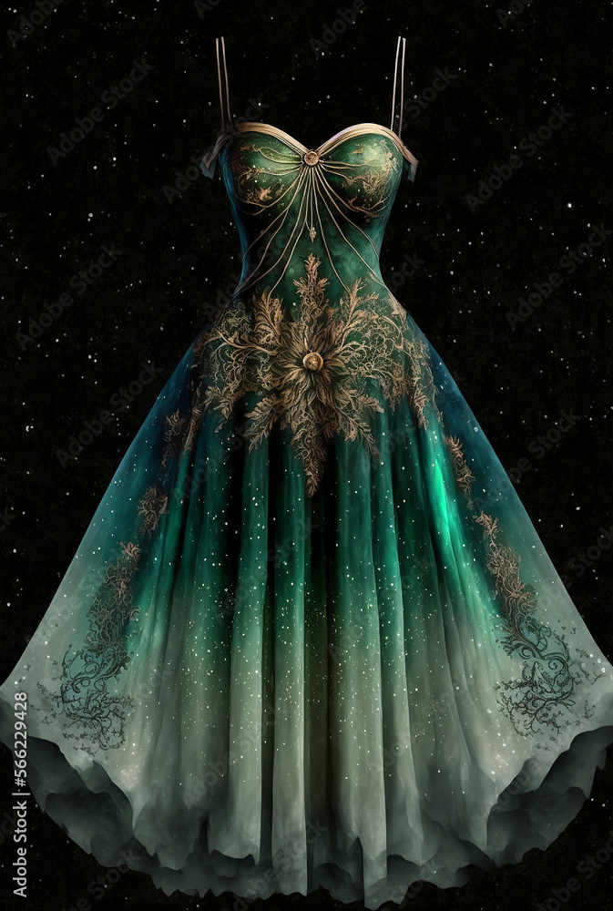 Jovani Dress 24031 | Green Multi Beaded Mermaid Dress