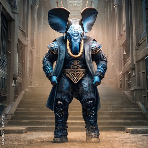 Anthropomorphic cyborg elep...