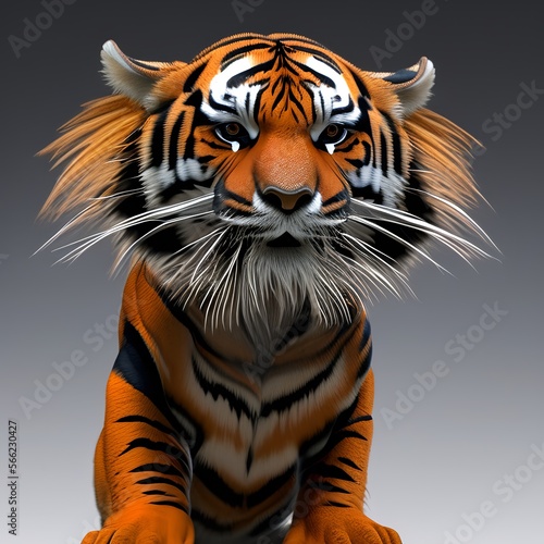 Portrait of a tiger cub. Di...