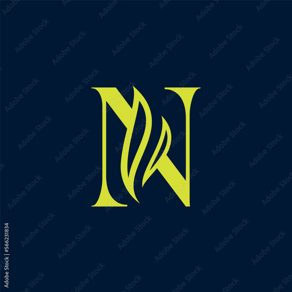 WINGS BEAUTY LOGO DESIGN GOLD LETTER N WINGS BEAUTY LOGO DESIGN GOLD LETTER N