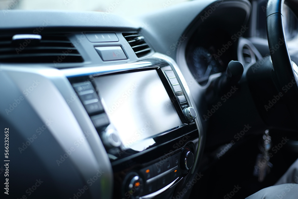 Interior of car with dashboard Interior of car with dashboard