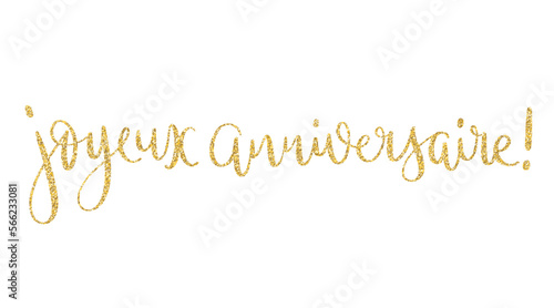Bannière de lettrage vecteur avec effet paillettes d'or JOYEUX ANNIVERSAIRE!