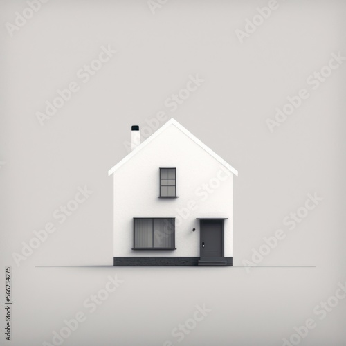 Α simple minimalist house icon, isolated, generative ai