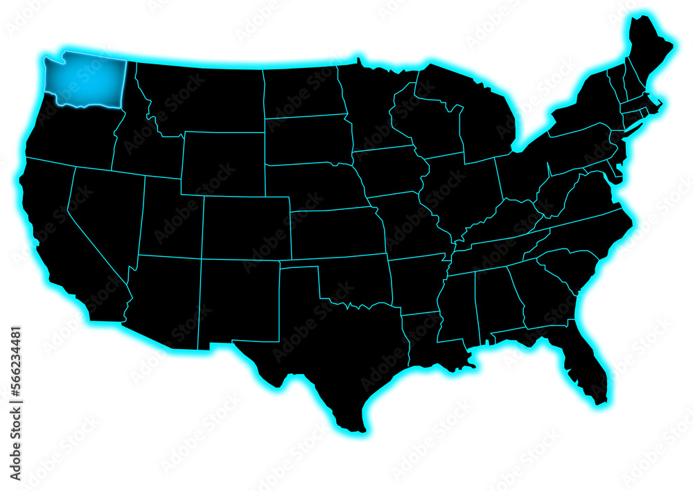 Washington Map United State America With Blue Glow Futuristic 1000 F 566234481 V5qIntfU95BCrQbVDMrzccl4bkZrrJz7 