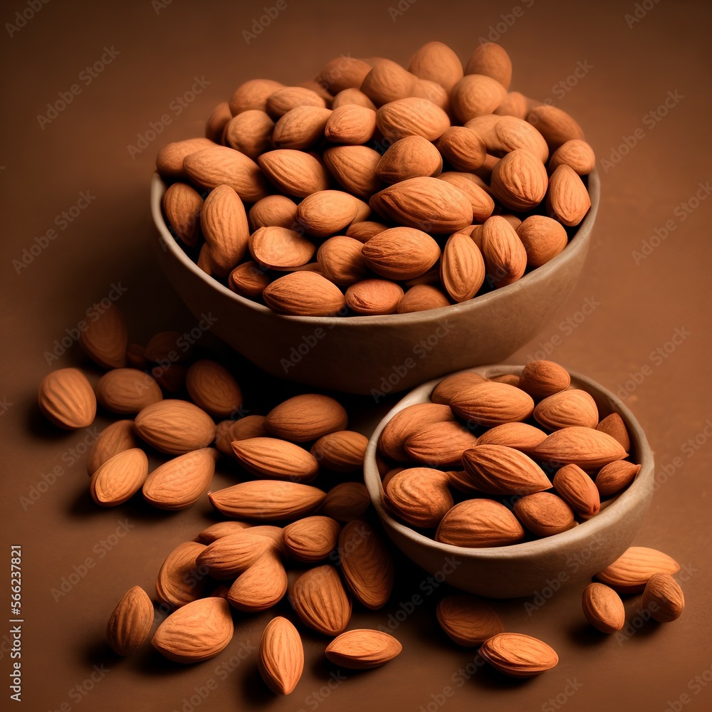 almonds in bowl - generative ai almonds in bowl - generative ai