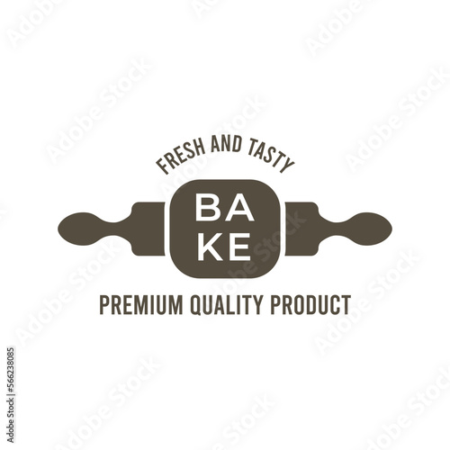 Retro Bakery Logo Design Bake and Cake Pastry Simple Badge Template