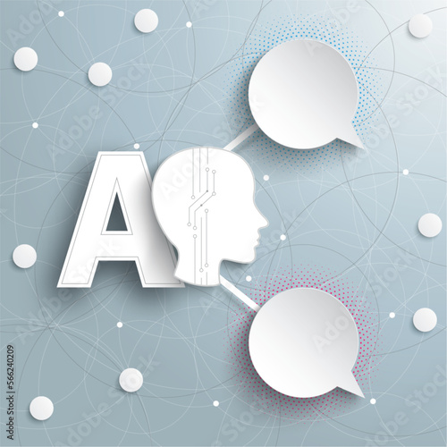 AI Speech Bubbles Networks Infographic Halftone