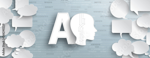 Speech Bubbles AI Head Chat GPT Header