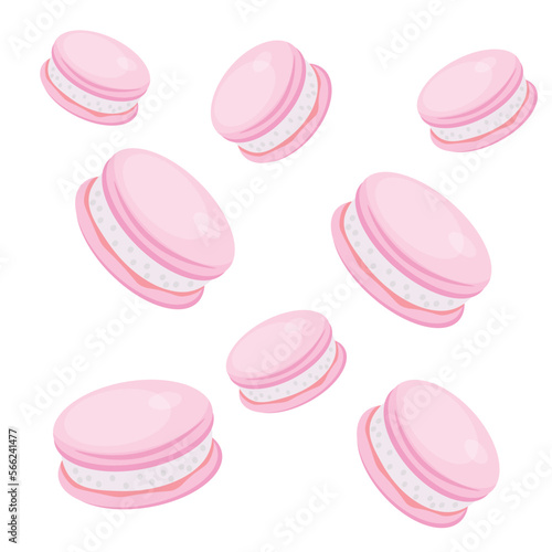 cooking macaroon vintage by hand, drawing make vector smooth and freestyle, colorful of pastel. so sweet, nice and look delicious.