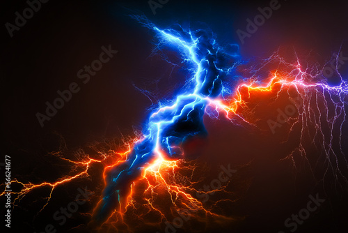 lightning red and blue.generative Ai