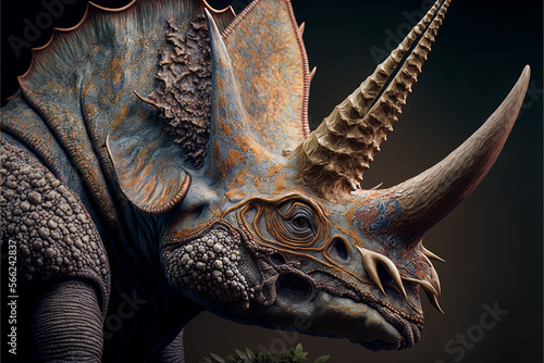 Triceratops illustrations. Generative AI