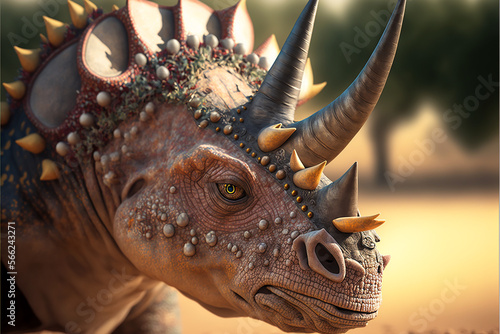 Triceratops illustrations. Generative AI © Putrasatria