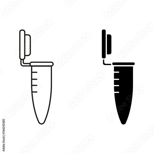outline and glyph icon style of micro centrifuge tube or eppendorf tube for laboratory and experiment