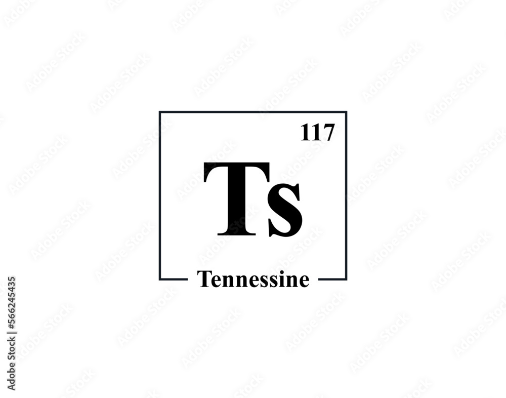 Tennessine icon vector. 117 Ts Tennessine Tennessine icon vector. 117 Ts Tennessine