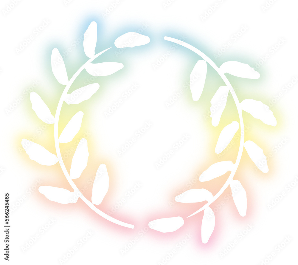 Fototapeta premium Set of wreath design neon