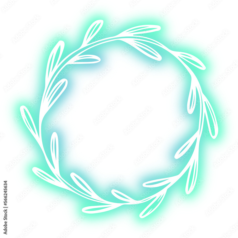 Set of wreath design neon