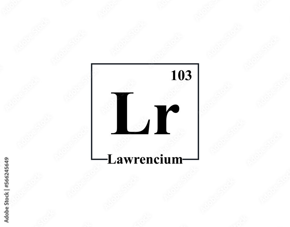 Lawrencium icon vector. 103 Lr Lawrencium