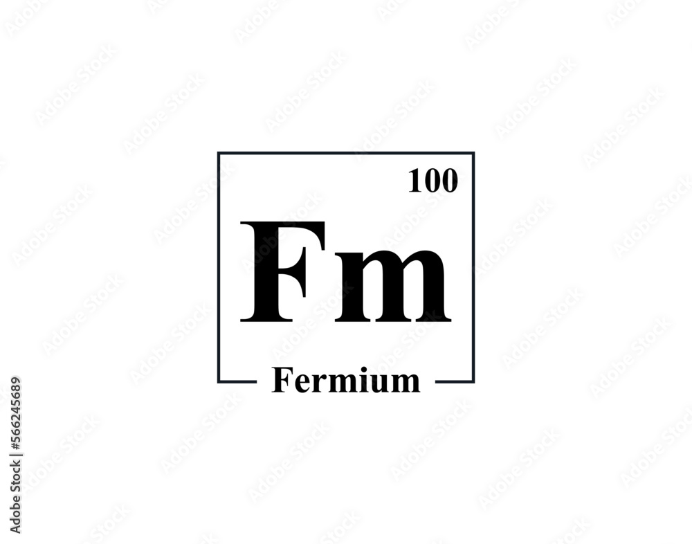Fermium icon vector. 100 Fm Fermium
