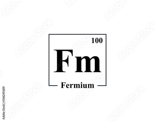 Fermium icon vector. 100 Fm Fermium