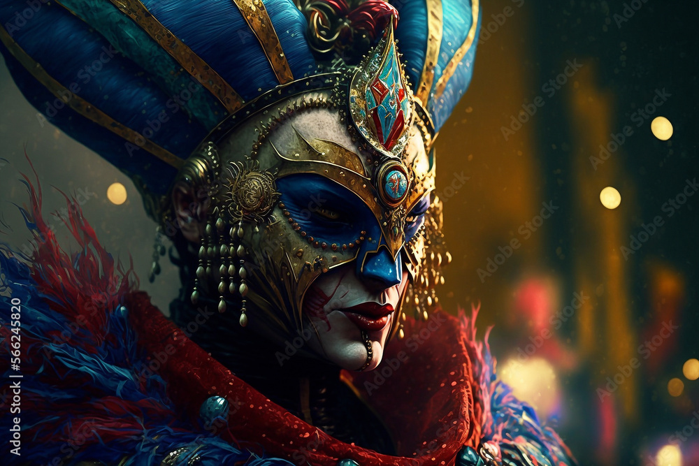 Traditional mask of Venice Carnival - AI generative