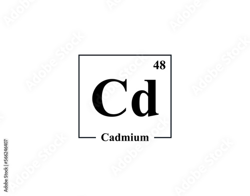 Cadmium icon vector. 48 Cd Cadmium