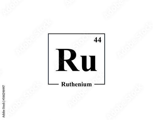 Ruthenium icon vector. 44 Ru Ruthenium