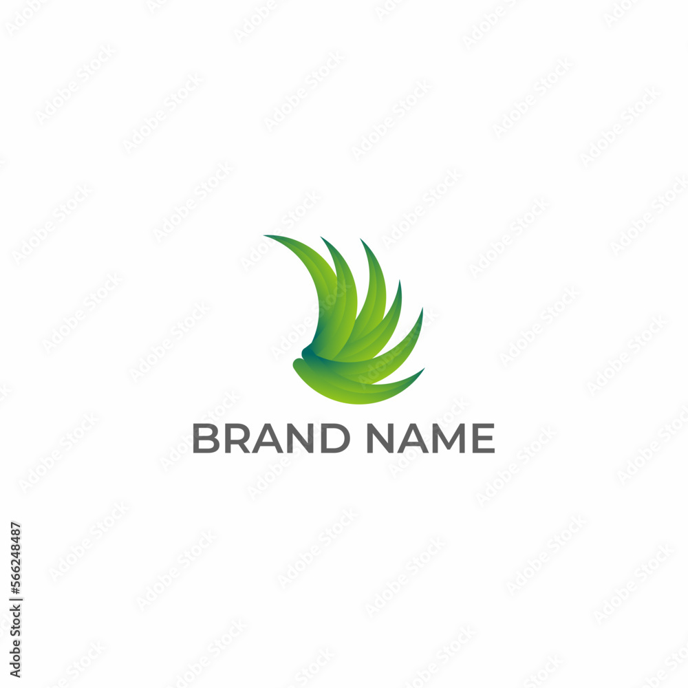 ILLUSTRATION ABSTRACT LEAF NATURE. ECO ELEMENT GRADIENT COLOR LOGO ICON DESIGN VECTOR FOR YOUR BRAND, BUSINESS