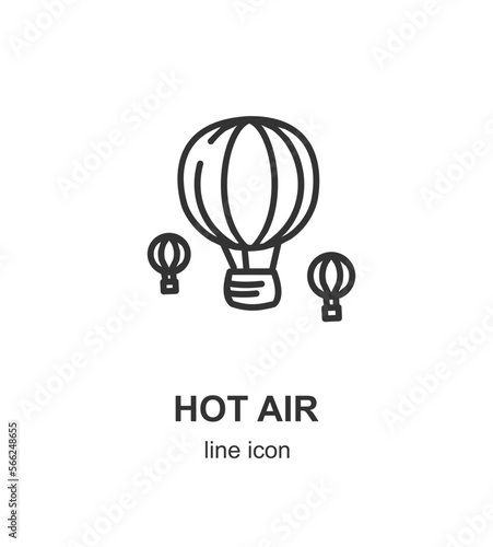 Turkish Kapadokya Hot Air Balloon Sign Black Thin Line Icon Emblem Concept. Vector illustration of Cappadocia