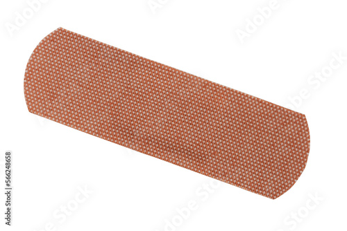 Close-up of fabric adhesive bandage isolated on white