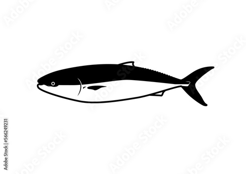 ブリのモノクロアイコン。出世魚の代名詞です。