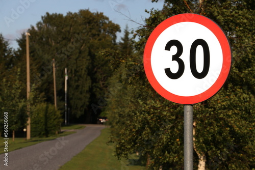  Speed limit sign on the post
