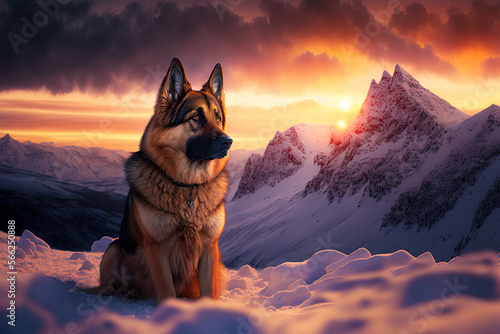 German shepherd. Portrait of a german shepherd dog. generative ai. Dog portrait photo