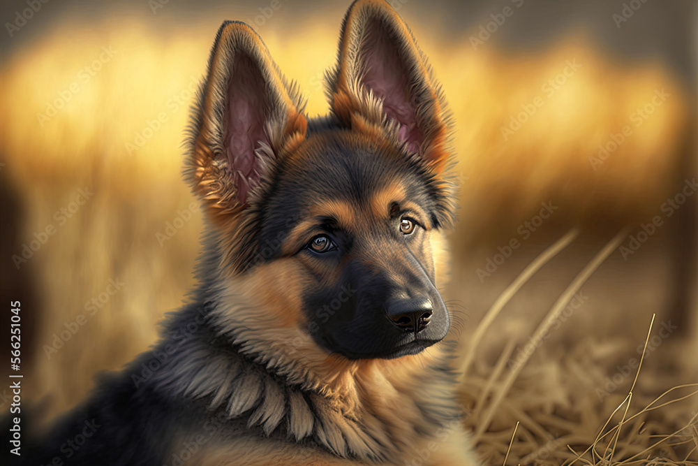 German shepherd puppy. Portrait of a german shepherd dog. generative ai. Dog portrait German shepherd puppy. Portrait of a german shepherd dog. generative ai. Dog portrait