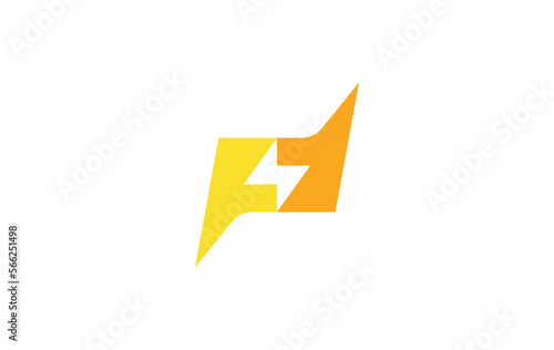 Letter F Bolt logo Design