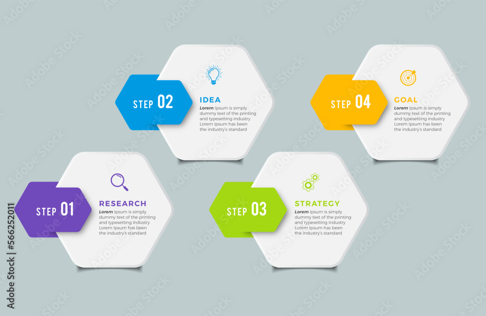 Business infographic template design icons 4 options or steps