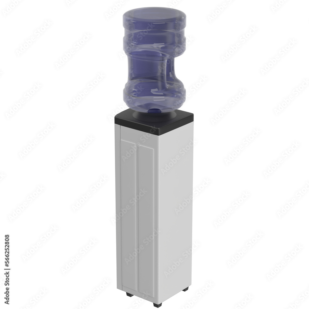 3D rendering illustration of a rectangular water cooler 3D rendering illustration of a rectangular water cooler