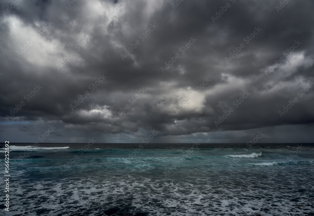 Stormy landscape at sea