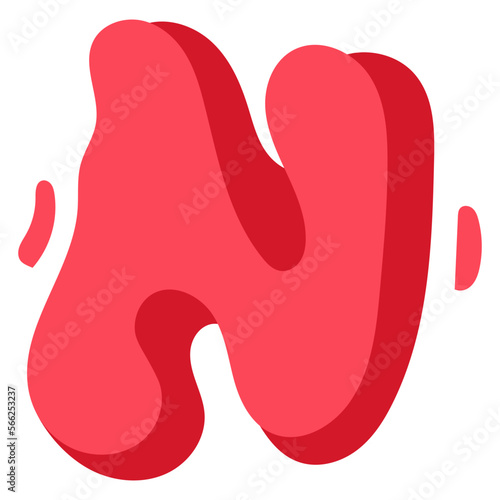 N flat icon