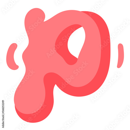 P flat icon