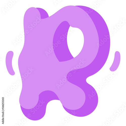 R flat icon