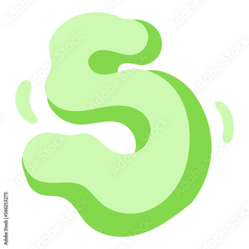 S flat icon