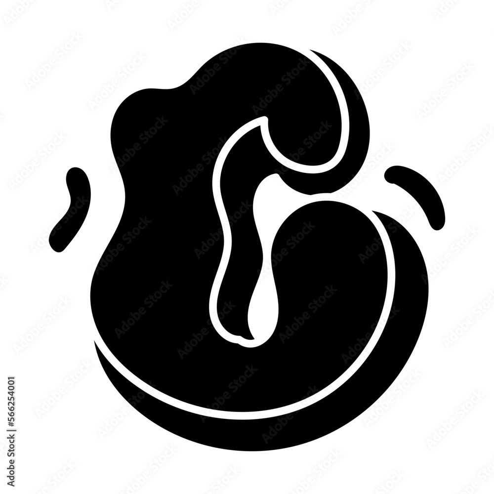 Naklejka premium C glyph icon