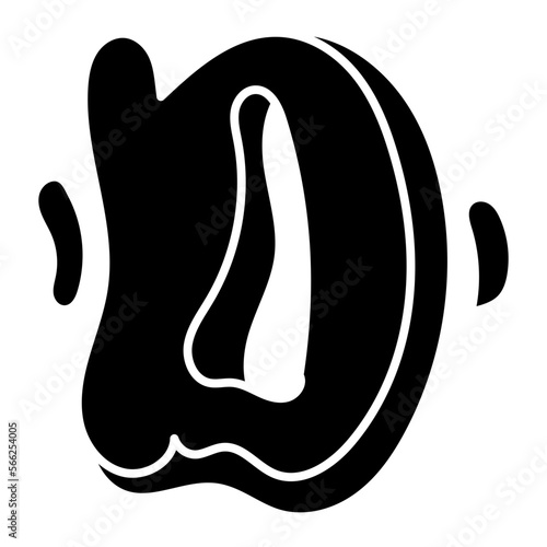 D glyph icon
