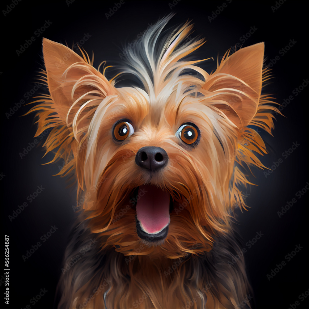 Cute funny shocked yorkshire terrier dog Cute funny shocked yorkshire terrier dog