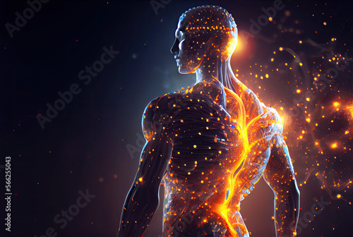 Human Body and DNA Structure - Generative AI illustration