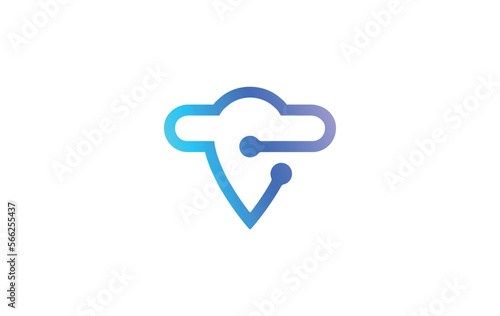 Letter T Tech Logo Design.