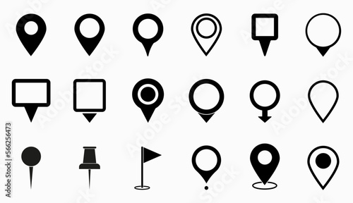 Location pin icons. Maps pin.  Pointer Logo.  location symbol collection. Vector illustration