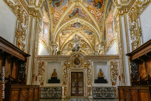 Interior of the Church of The Certosa di Padula well known as Padula Charterhouse is a monastery in the province of Salerno in Campania  Italy